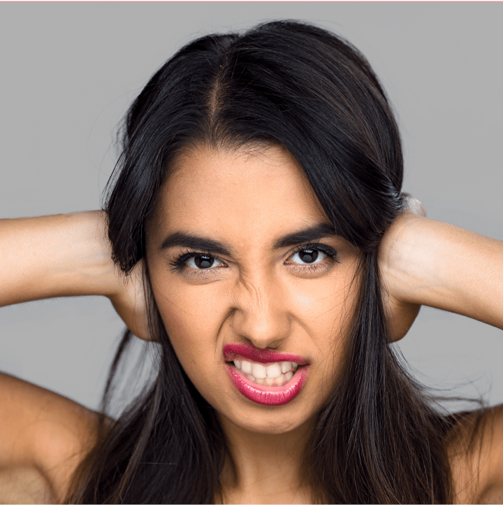 Frustrated young girl getting her emotional release on Video Match